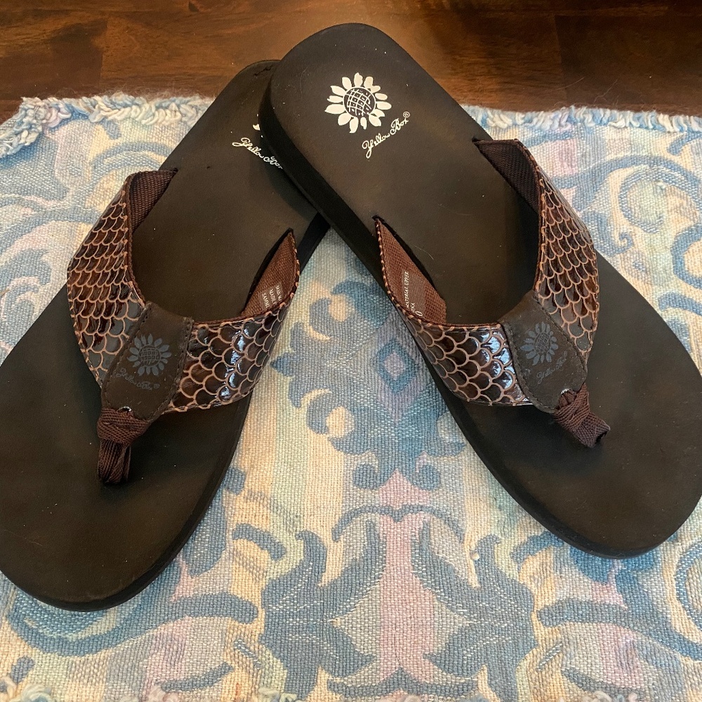 Yellow Box Women's Sammi Sandal in Brown - size 10